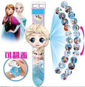 Cartoon Children Watches Disney Frozen 2  Child Wrist Watch Projection Cartoon Pattern Digita Watch Girls Gift Boys Party Toys