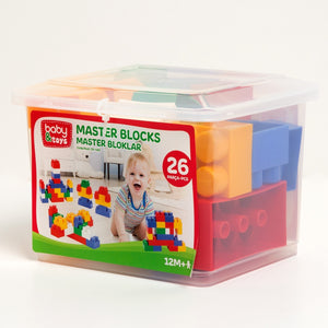 ebebek baby&toys Baby Master Blocks 26 Pieces Toy Stacking Baby Toys 13 24 Months Toy Toddler Stacking Toys