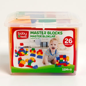 ebebek baby&toys Baby Master Blocks 26 Pieces Toy Stacking Baby Toys 13 24 Months Toy Toddler Stacking Toys