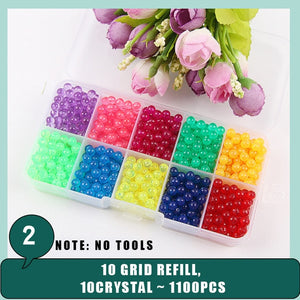 Children Beads Crafts for Kids 5200pcs DIY Beads Crystal Creative Material Kids Beads Water Spray Magic Puzzle Toys for Children